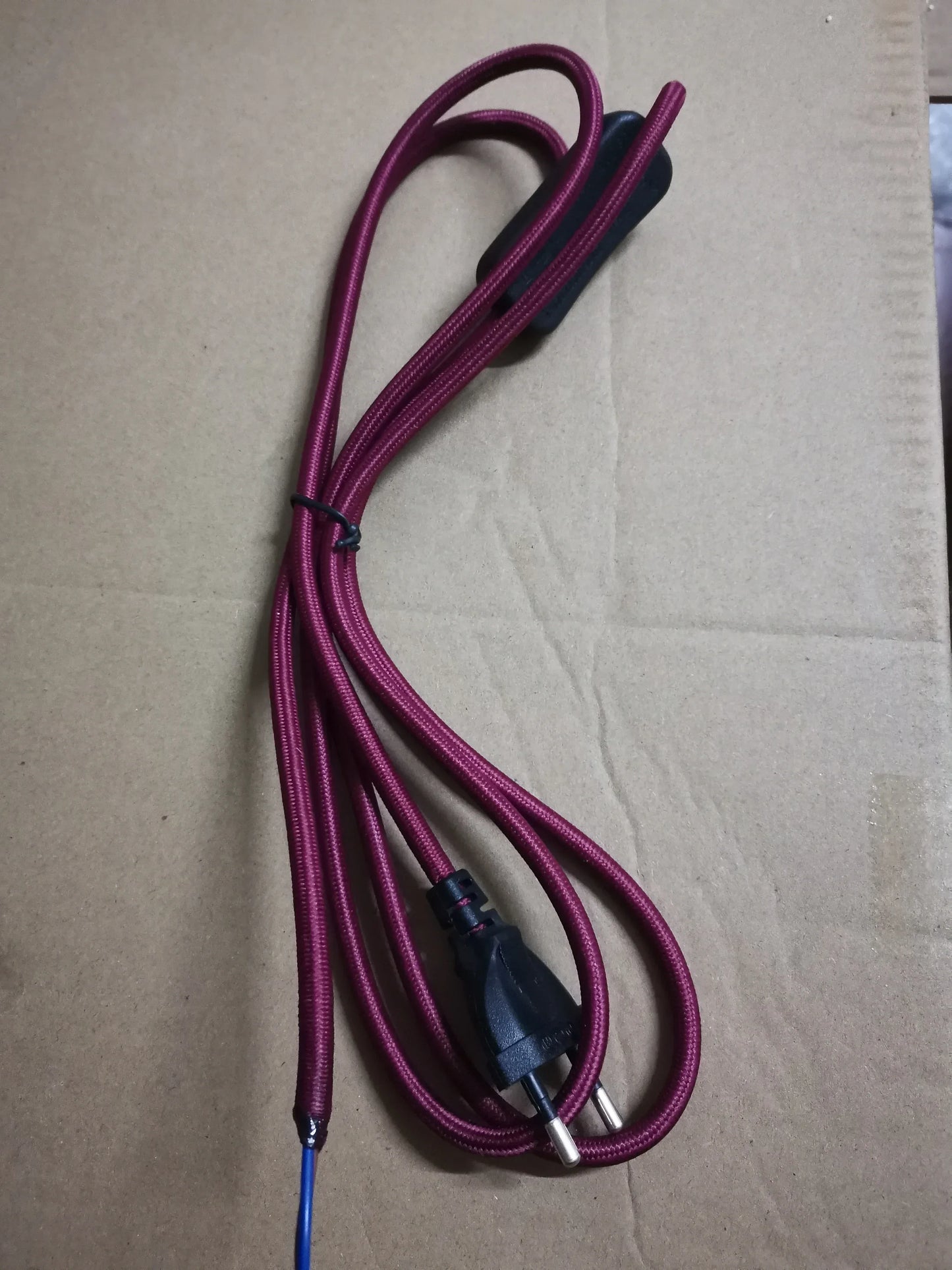 2m AC 220-250V EU Power Cord with Switch Fabric Covered Electrical Power Cable For DIY Table Lamp Cord
