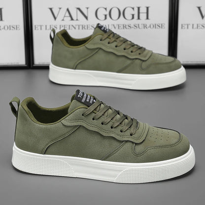 Men's Shoes Spring and Autumn New Style Green Black Red Sports Shoes Soft Sole Breathable Men's Low-Top Versatile Casual Shoes