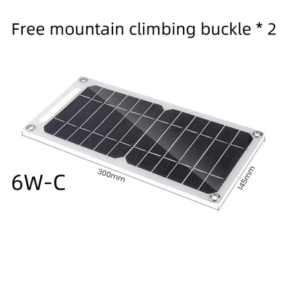 6W USB Solar Charger Portable Waterproof Panel For Outdoor Camping Hiking Mobile Phone Power Bank Charging