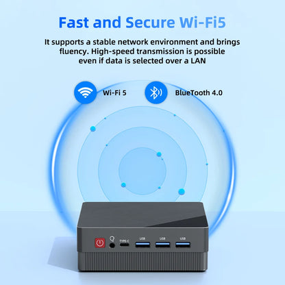 TexHoo Mini PC AMD R7 5800H 7730U up to 16G DDR4 512G NVMe Dual HDMI DP Wifi6 WDesktop Gaming Computer Dual Network Ports