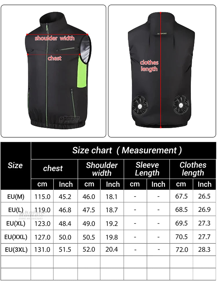 2026 Must-have Fan Vest Wearable Cooling vest Air-conditioned Clothes Breathable for Daily Commute Hiking Fishing Camping