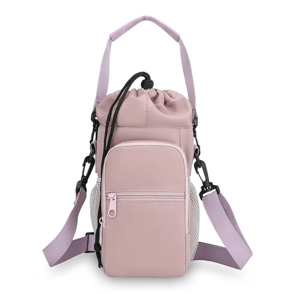 Universal Portable Water Bottle Bag Waterproof with Phone Pocket Insulated Cup Protective Cover Adjustable Strap Creative