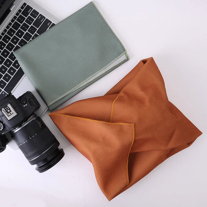 Protective Wrap Soft Cleaning Cloth for Camera Lens Tablet Dustproof Self Adhesive Lens Wrapping Foldable Cloth Camera Bag