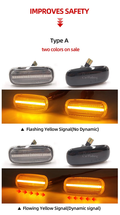 1 Set for Audi A3 S3 8L 2000-2003 A8 D2 1999-2002 TT 8N 2000-2006 LED Dynamic Side Marker Turn Signal Lights Indicator Lamps
