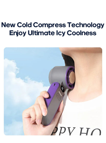 New Foldable Air Cooling Rechargeable Fan 3600mAh Portable Mini Handheld Fan 100-Speed Stepless Turbo Wind for Outdoor Travel