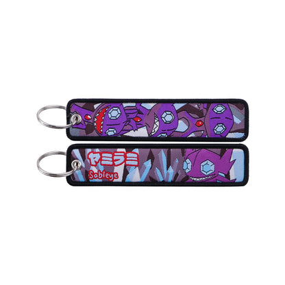 Kawaii Japanese Elf Anime Embroidery Key Fobs Key Tag Motorcycles Cars Backpack Chaveiro Keychain Fashion Keyring Friends Gifts