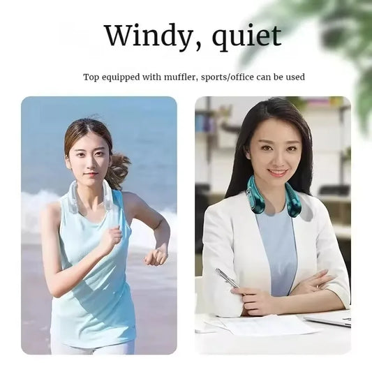 TINSOL New ceiling fan USB rechargeable portable small fan students office sports digital display ceiling fan hanging neck fan by PDG ibma