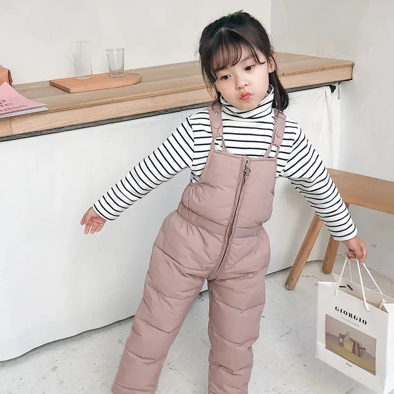 Children Thicken Warm Rompers Boys Girls Autumn Winter Down Pants Kids High Quality Down Trousers Baby Casual Cotton Trousers