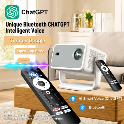 Velec Projector Compatible with Netflix 650ANSI Android 13 Portable 4K Native Wifi6 BT5.2 1080P TP350 Auto Keystone Correction