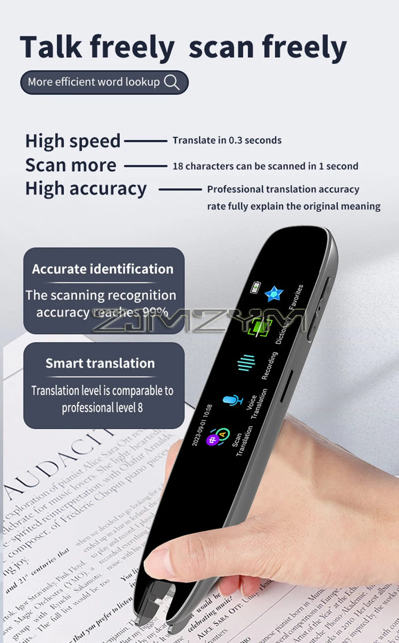 A26S Scan Translation Pen Exam Reader Voice Language Translator Device with Touchscreen WiFi/Offline Function번역펜