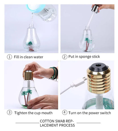 New Small Bulb Humidifier Bedroom Ultra Large Mist Desktop Air Humidifier