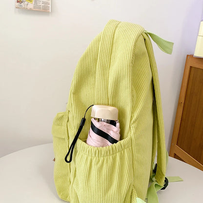 Women Schoolbag Waterproof Large Capacity School Backpack Smooth Zipper Solid Color Teens Girl Casual Daypack Bag Student Supply