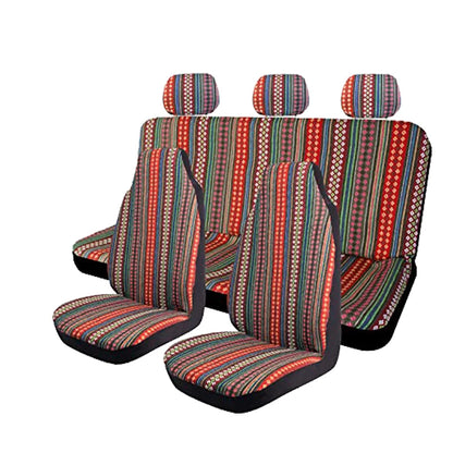 AUTO PLUS Car Seat Covers Set Baja Saddle Blanket Weave Universal Fit Most Car Seat Protection Steering Wheel Cover Protector by PDG ibma