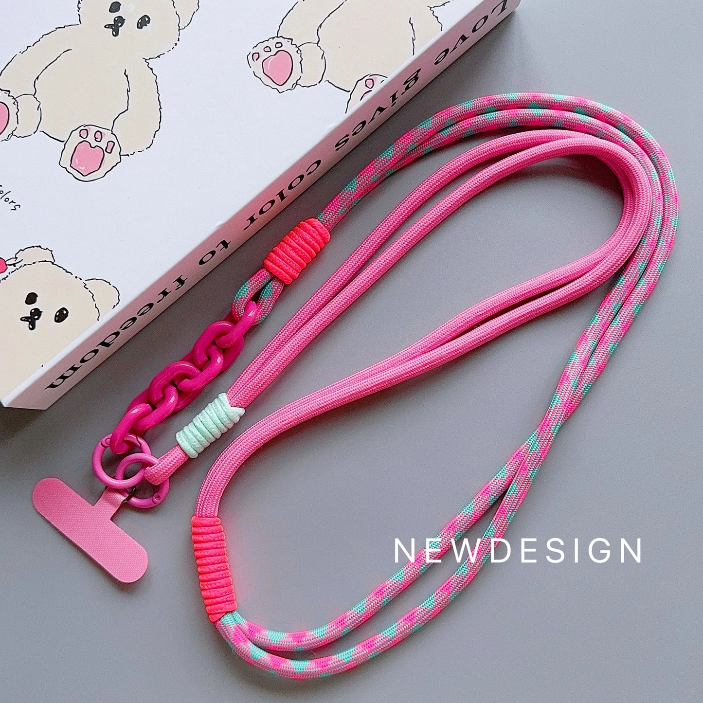 New Fashion Trend Diagonal Long Rope Mobile Phone Universal Lanyard Shoulder Strap Lanyard Neck Multi-Functional Anti-Loss Rope