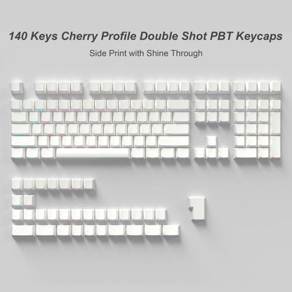 Babysbreath Side Print Shine Through Keycap Cherry Profile Double Shot PBT Keycaps 130 Key for Cherry MX Switches Gamer Keyboard