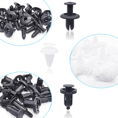 130PCS Bumper Retainer Clips with Fastener Remover Car Plastic Rivets Push Kit -Door Trim Panel