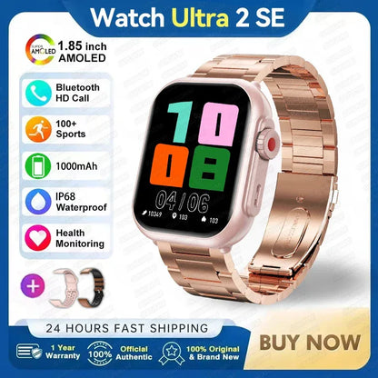 Watch Ultra 2 SE Men Women 1000mAh AMOLED Heart Rate 100+Sport Bluetooth Call GPS Track Waterproof Smart Watch For IOS Android