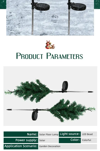 Solar LED Lights Christmas Tree Lawn Lamp Holiday Lantern For House Festive Wedding Courtyard Garden Decoration RGB Light