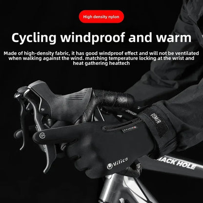 Vilico Warm Touchscreen Motorcycle Fishing Gloves Windproof Durable Anti‑Slip Waterproof Breathable for Autumn & Winter Cycling