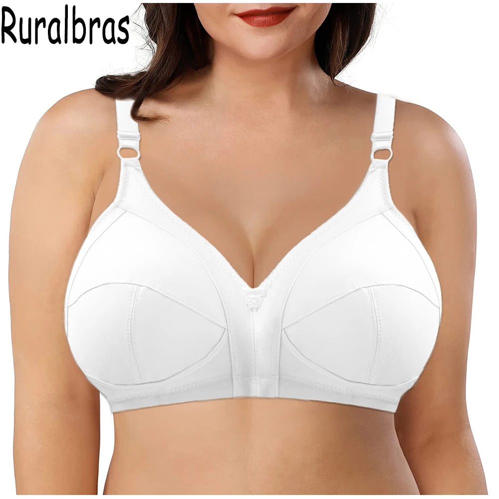 Ruralbras Sexy Full Cup C D E F G Bras For Women Push Up Seamless Comfortable Cotton Lingerie TOP Big Bust 36-52 Lace Undearwear