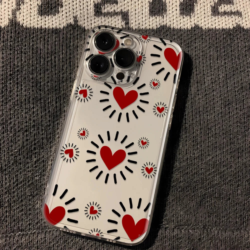 Luminous Love Case For iPhone 16 16E 15 11 12 13 14 Pro Max  For iPhone XR XS Max 8 Plus Back Cover