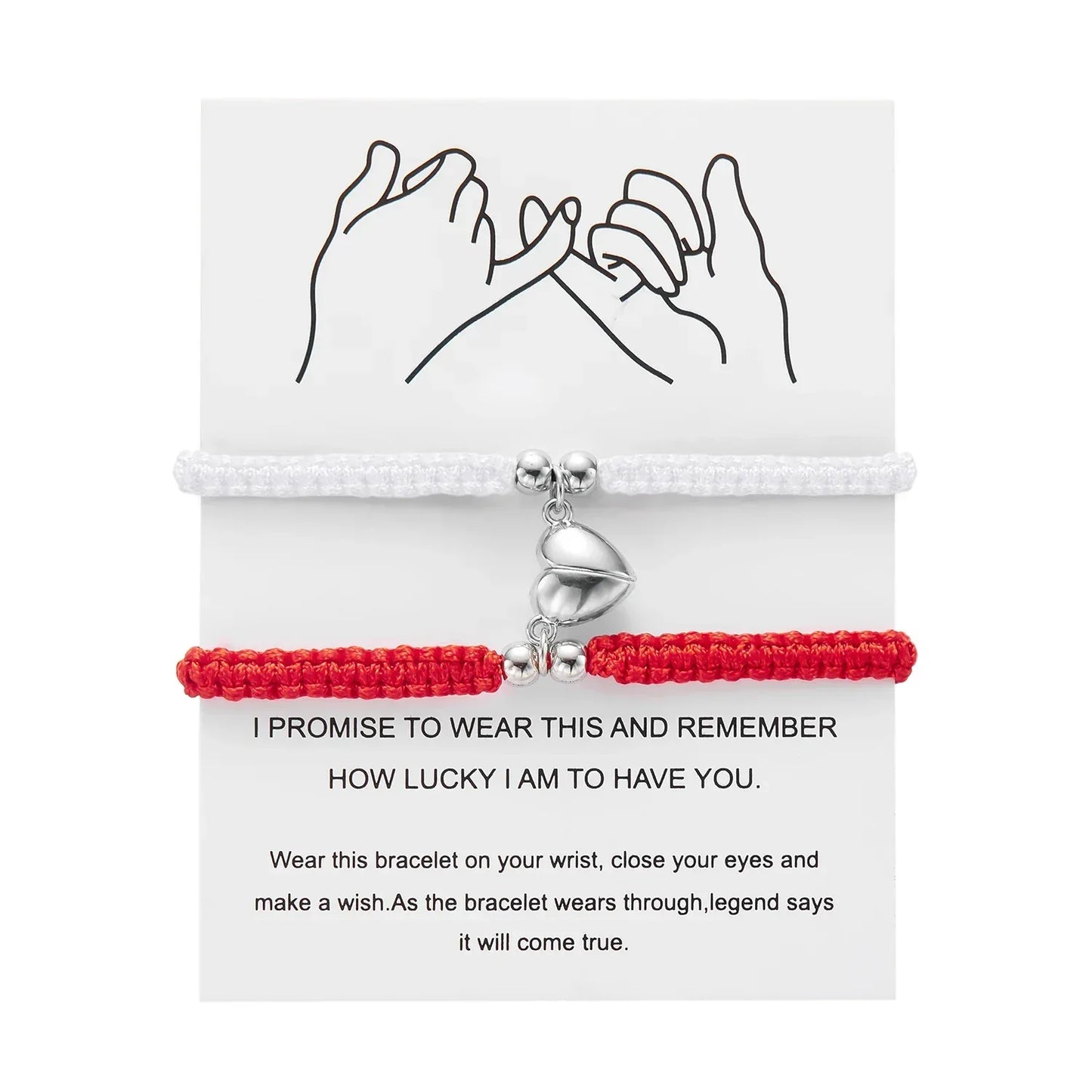 Handmade Heart Magnet Bracelet for Women Men Fashion Adjustable Braided Couple Bracelet Lovers Bestie Friendship Jewelry Sets