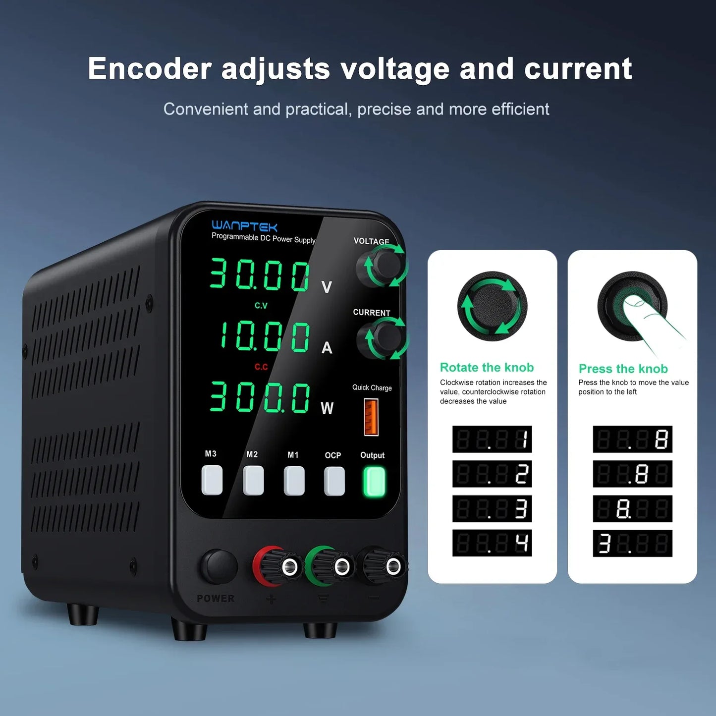 Wanptek DC Laboratory Power Supply 30V 10A 60V 5A 120V 3A Adjustable Voltage Current Applicable voltage 110V 220V Power Supply