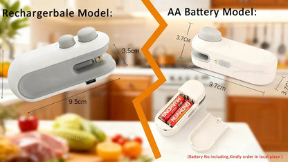 Mini Heat Bag Sealing Machine Package Bags Sealer Thermal Plastic Food Bag Closure Portable Sealer Food Packaging Heat Sealer