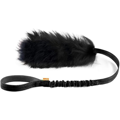 Dog Rope Toy Interactive Dog Bungee Chaser Toy with Rubber Ball Pet Tug Toy Sheepskin for Medium Large Dogs Exercise Outdoor