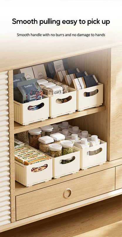 Kitchen Storage Box Retractable Multifunctional Storage Basket Cabinet Desktop Snack Spice Storage Box Fridge Kitchen Organizer