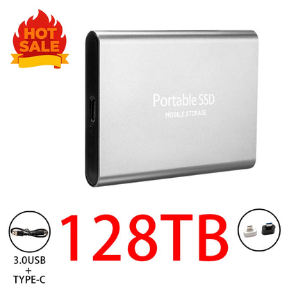 Highly cost-effective external hard drive, durable, efficient, and portable, with 256TB high-speed USB 3.1 Type C