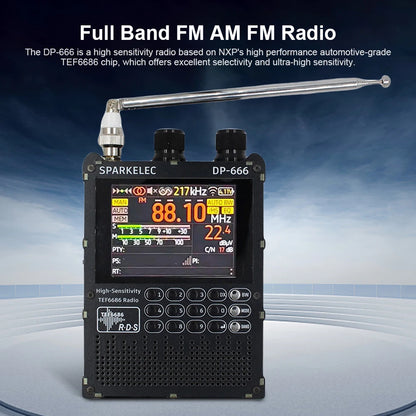 DP-666 TEF6686 Radio High Sensitivity Full Band FM AM Short Wave Radio with LCD Display High Sensitivity DSP Receiver Radio