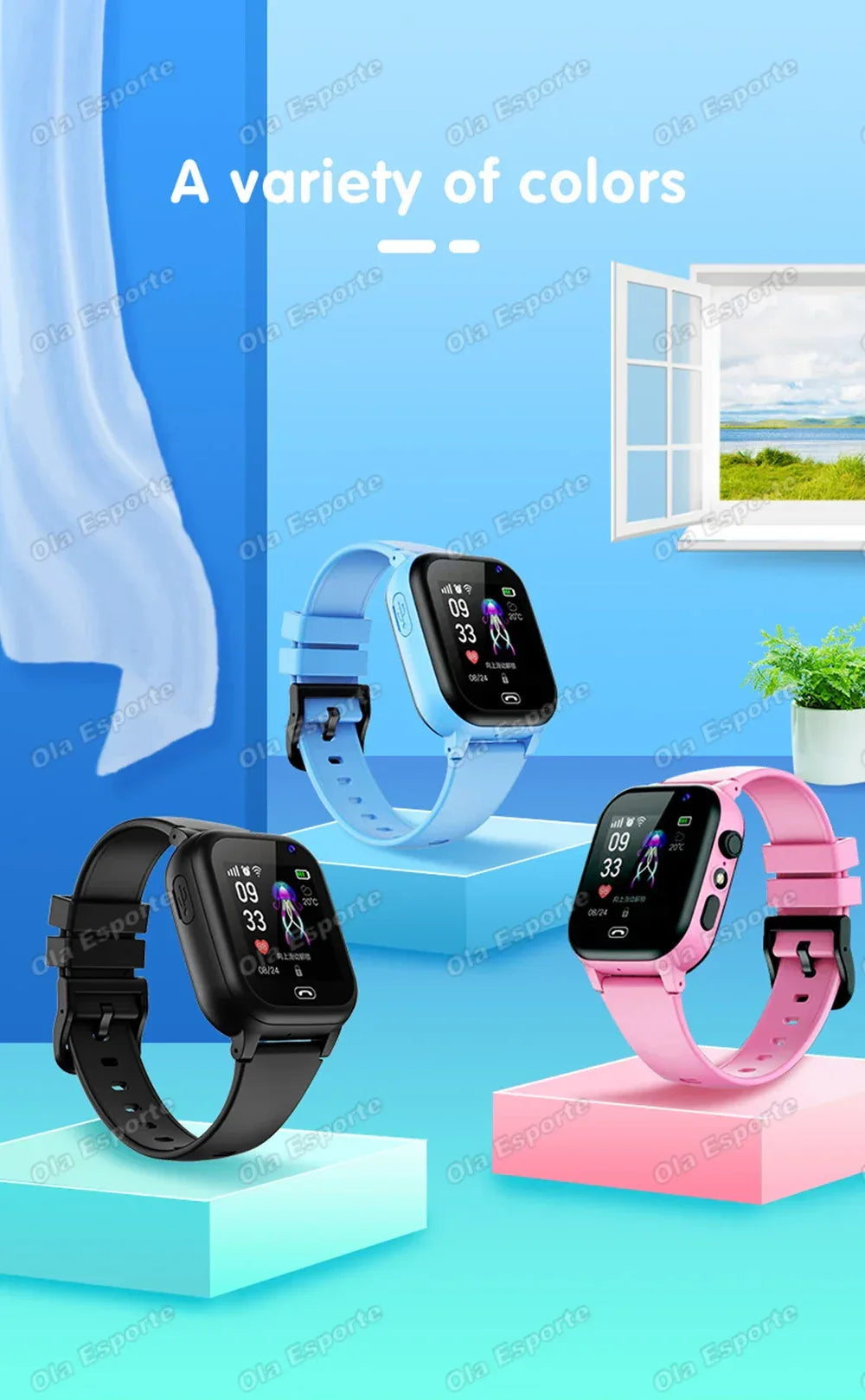 Kids Smart Watch 4G Sim Card 2G Internet SOS LBS Location Call Child SmartWatch Camera Waterproof Watch Phone For Boys Girls