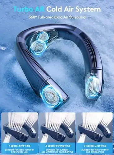 2026 New Upgrade Neck Air Conditioner Portable, 360° Up-down Airflow Neck Fans, 2 In1 Neck Fan With Cooling Plate, 6000mAh