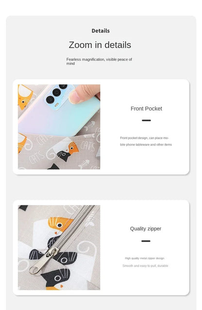 1PC Cartoon Lunch Bag Insulated Thermal Heat Lunch Box Bag Portable Cute Picnic Tote Children's School Bento Bags Large Capacity