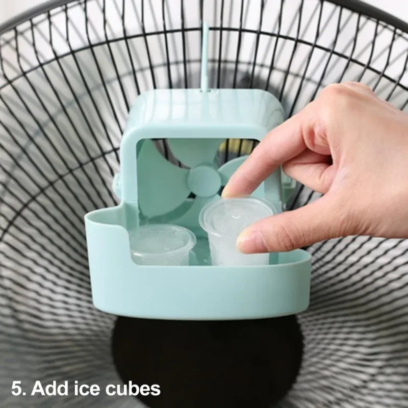 Ventilateur Hanging Add Ice Cup Summer Plastic Mini Fan Portable Fan Cooling Tool DIY Water Tower Cooling Product Home Accessory