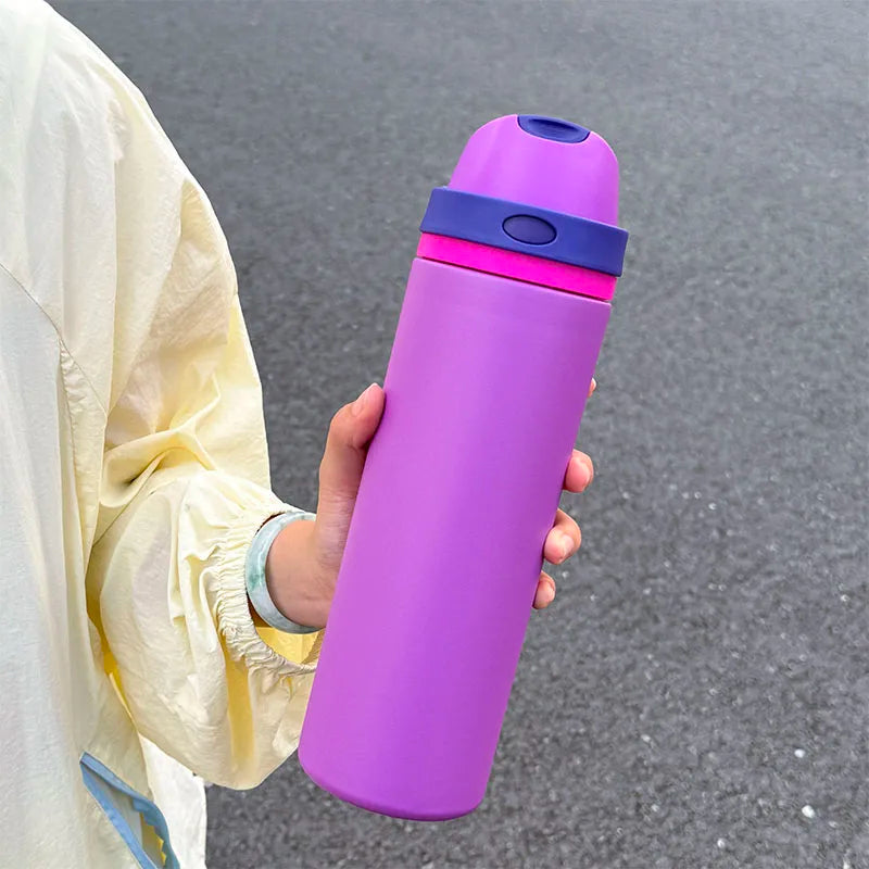 1pc Sports Cycling Water Bottle, 750ML Large Capacity Dual-Drinking Sports Water Bottle, Outdoor Portable Water Bottle