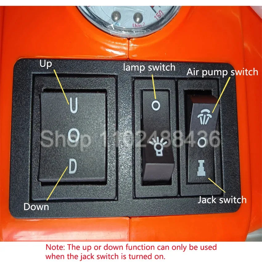 12V 5T Electric Car Hydraulic Jack with Tire Inflator Pump and LED Light  3 in 1 Lift jacks With Safe Hammer Tool Kit
