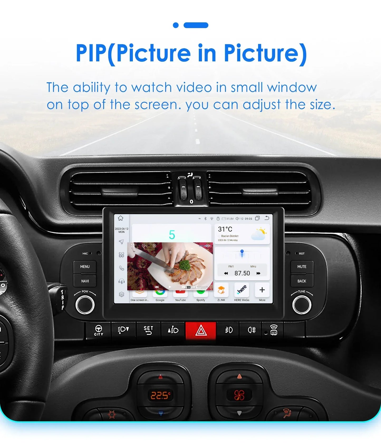 Hizpo 2Din 7inch Android14 Car Radio for Fiat Panda 2013 - 2020 GPS Navigation 4G BT Carplay RDS DSP SWC UI7862 Multimedia