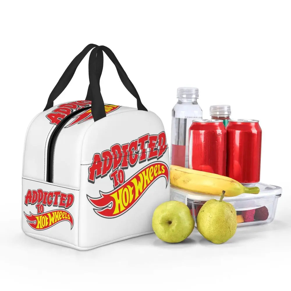 Custom Hot Wheels For Fans Thermal Insulated Lunch Bag Cartoon Sport Car Portable Lunch Container Travel Multifunction Food Box
