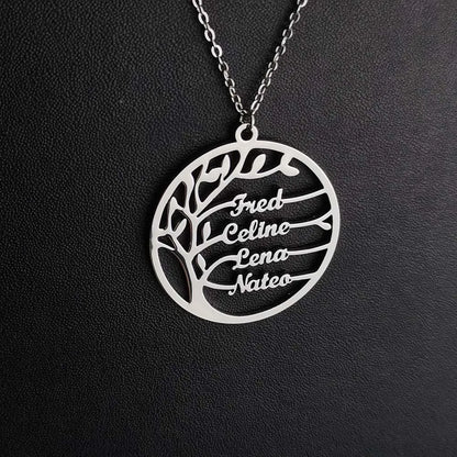 Family Necklace Name Necklace Stainless Steel Family Tree Family Tree Gold Tree of Life Necklace Mother's Day gift