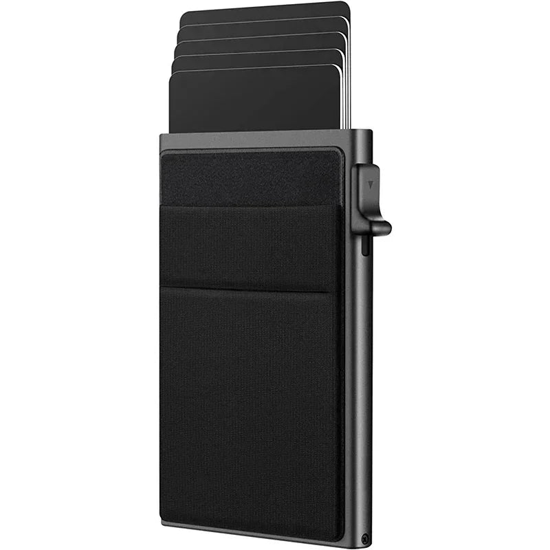 Slim RFID Blocking Metal Wallet for Men - Minimalist Smart Magic Card Case Holder with Protection for Bank ID and Credit Cards