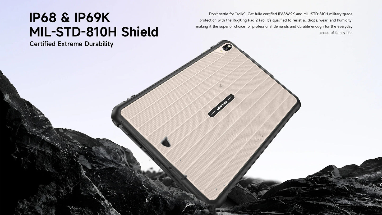 [Built-in eSIM] Ulefone RugKing Pad 2 Pro Rugged Tablet 10200mAh 10.1"Up to 16GB RAM,256GB ROM Android 16 48MP 10.1"  4G Global