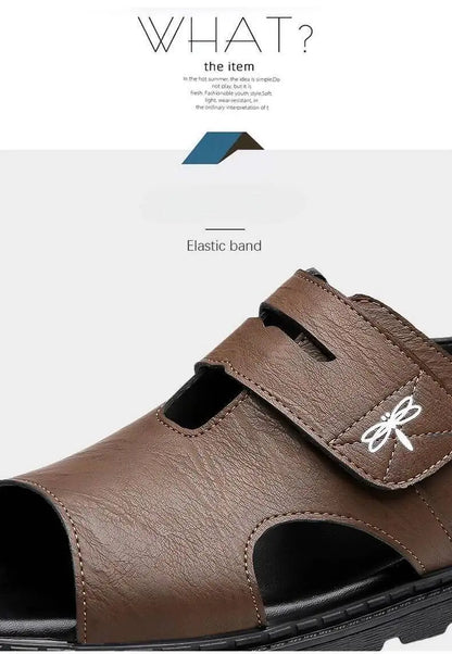 2025 New Fashion Brand Roman Sandals For Men Soft Sole Comfortable High-Quality Leather Beach Men's Casual Shoes