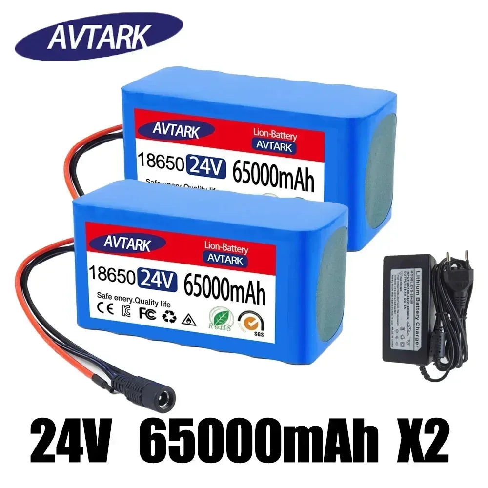 NEW 7s3p 24V 100Ah 18650 Efficient stable Lithium Battery Li-ion Battery pack and US/EU 2A Charger Battery Pack for Bicycle