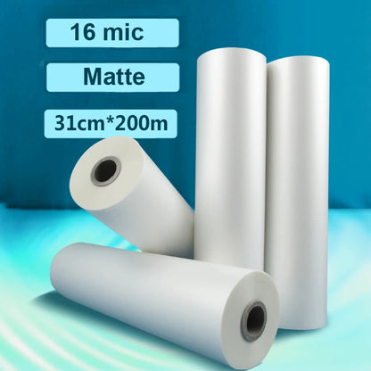 Glossy Matte Satin Clear 16Mic 18Mic 310mmx200M 1" Core Hot Laminating Films Bopp for Hot Roll Laminator
