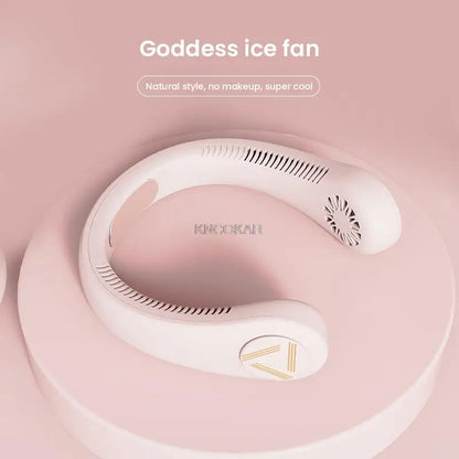 Portable Air Cooling Neck Fan Mini Bladeless LED Air Conditioner Wireless Outdoor Sport Cooling Hanging Fan ventilador de cuello