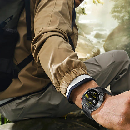 2026 Edition Military Outdoor Sports Smartwatch 1.7-inch AMOLED screen 1100 mAh battery LED flashlight Bluetooth call Waterproof