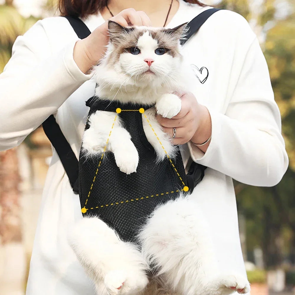 Pet Backpack Adjustable Cat Carrier Bag Pet Double Shoulder Backpack Portable Bag Outdoor Travel Camping Hiking Cat Bag Dog Bag