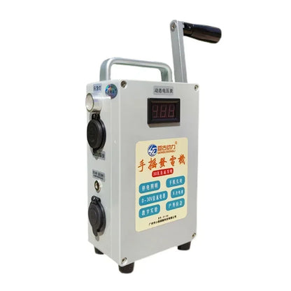 30W Hand Crank Generator Portable Mobile Phone Power Bank High Power Large Capacity 12V/5V Outdoor Manual Capacitor Generator